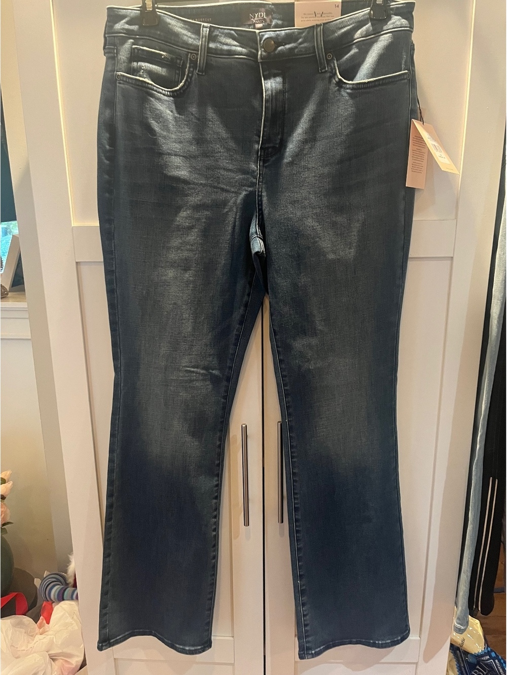 NYDJ Women's Bootcut Jeans Size 14 Dark Wash Denim
